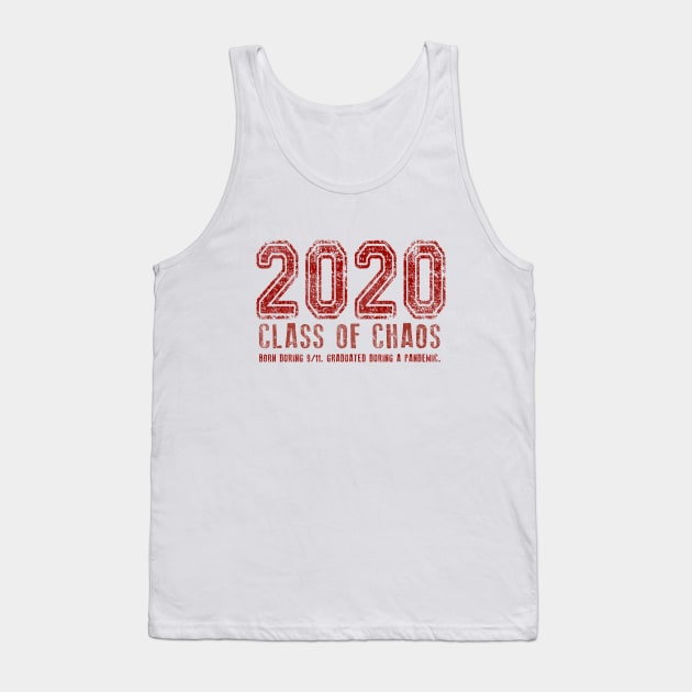 2020 Class of Chaos Grunge Red Tank Top by Jitterfly